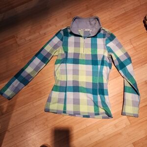 OLD NAVY florescent Women's Pull Over Fleece Blue Yellow Green Sz S